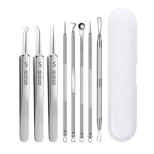 Kit Extracteur de Comédons — 8 pièces acier inoxydable