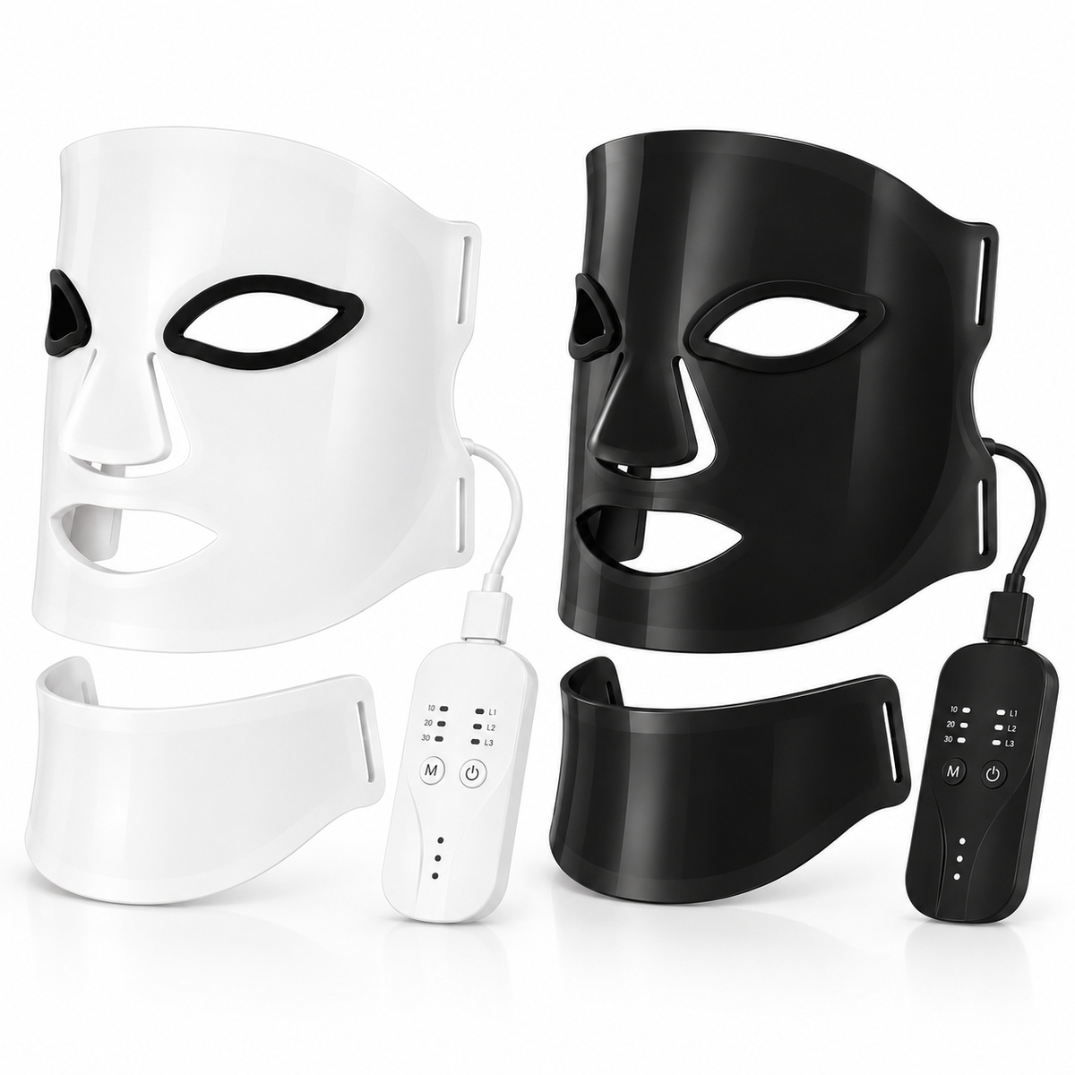 Masque LED Silicone Sans Fil — Visage & Cou