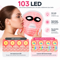 Masque LED Silicone Pro — Visage & Cou, 7 couleurs