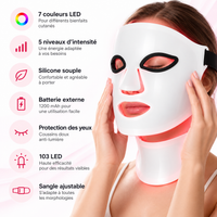 Masque LED Silicone Sans Fil — Visage & Cou