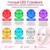 Masque LED Rechargeable — 7 couleurs, sans fil