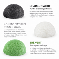 Éponges Konjac Naturelles — Lot de 3