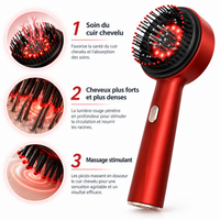 Peigne Massant LED — Lumière rouge 630 nm
